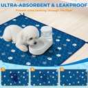 Fostanfly Washable Pee Pads for Dogs, 2 Pack Large 54"x54" Ultra-Absorbent and Leak-Proof Non-Slip Reusable Potty Training Pads for Dogs, Puppy & Cats of Add 8 Lanyards-Blue