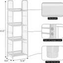 Bookshelf Storage Shelf Small Bookcase Freestanding Storage Stand for Living Room Bedroom, Kitchen, Rust Resistance, Easy Assembly Free Combination Multi-Functional Organizer (4 Tiers, White)