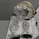 Set of 2 Rustic Table Lamps for Living Room Bedroom, Farmhouse Vintage Nightstand Lamp with 2 USB Ports, Hollow Out Resin Lamp for End Table with Nightlight, Bulbs Included (Wash White)