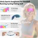 Ukoly Cycling Glasses Running Baseball Fishing Golf Sunglasses For Men Women,Sports Sunglasses HD Lens UV400coating 650