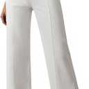 EVALESS Womens Jeans Trendy High Waist Straight Leg Wide Leg Frayed Baggy Raw Hem Boyfriends Stretchy Denim Pants