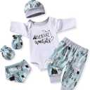 Aalizzwell Newborn Baby Boy Long Sleeve Outfit for Fall Winter (Mountain)
