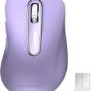 memzuoix 2.4G Wireless Mouse, 1400 DPI Computer Mice with USB Receiver, Portable Wireless USB Mouse Battery Powered Cordless Mice for Laptop, PC, Desktop, 5 Buttons (Lilac)