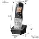 Panasonic Compact Cordless Phone with DECT 6.0, 1.6" Amber LCD and Illuminated HS Keypad, Call Block, Caller ID, Multiple Display Languages - 2 Handset - KX-TGB812S (Black/Silver)
