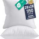 Utopia Bedding 28x28 Pillow Inserts, Set of 2, White – Indoor Decorative Throw Pillows for Bed, Sofa & Couch – Soft, Supportive & Fluffy Cushion Inserts