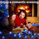 Caffox 3000Pcs Rose Petals with 36Pcs LED Tea Lights Candles, Rose Petals and Candles Set for Romantic Night, Romantic Decorations for Special Night, Valentine's Day, Wedding, Anniversary(Blue)