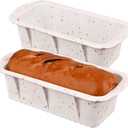 Sakolla 2 Pack Silicone Bread Loaf Molds, Nonstick Easy Release Rectangle Silicone Loaf Pan for Baking Cake, Meatloaf, Banana Bread, Brownies, and Quiche (Confetti)