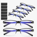 Reading Glasses Men,Spring Hinge Blue Light Blocking Readers,Anti Eyestrain Computer Magnifying Eyeglasses