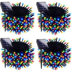 Solar Christmas Lights Outdoor 4 Pack 160FT 400 LED Solar String Lights with 8 Lighting Modes Waterproof Fairy Tree Lights for Yard Garden Patio Tree Christmas Decoration