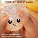 Glitter Dumpling Squishy, Mystery Dumpling Squishy Box, Fidget Sensory Stress Ball for Adults & Teens, Squeeze Stress Relief Toy, Easter Basket Stuffers & Stocking Stuffers (Glitter White)