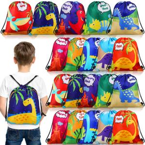 Weewooday 20 Pcs Dinosaur Party Favor Bags Drawstring Gift Goodie Treat Bag Dinosaur Candy Party Supplies Backpack for Birthday Candy Decoration(Cute Style)