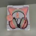 SOMIC Cat Ear Headphones, 2.4G/Bluetooth Wireless Gaming Headset for PS5, PS4, PC with RGB Lights and Retractable Mic, 10Hrs Playtime, 7.1 Surround Sound for Laptop, Smartphone-GS510 Pro - Pink