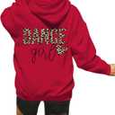 RoseSeek Girl's Letter Cheetah Hoodies Long Sleeve Hooded Sweatshirts Pullover Tops Cute Clothes (Red)