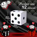 Ctosree 12 Pcs Large Casino Dice Boxes 11 in Casino Theme Party Decoration Las Vegas Themed Night Jumbo Giant Vegas Dice Centerpieces Table Top for Graduation Prom Birthday Party(Black, White, Red)