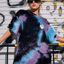 Tie Dye Shirt Women - Oversized Tie Dye T Shirt Short Sleeve Round Neck Casual Trendy Graphic Tee for Girls (You Deserve)