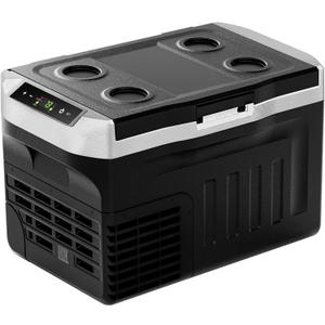 EUHOMY 12 Volt Refrigerator, 22QT(21L) 12V Cooler, Compressor Electric Cooler -4~68, 12V Fridge 12/24V DC 110-240V AC, Portable Freezer for Camping, Travel, Truck, Home