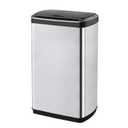 ELPHECO 50 Liter / 13.2 Gallon Rectangular Kitchen Trash Can, Brushed Stainless Steel Finish Motion Sensor Trash Can, Automatic Trash can for Kitchen, Living Room, Office, 3 AA Batteries (Excluded) (Silver)