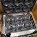 Commercial Taiyaki Fish Waffle Maker Machine,1600W Non-stick Electric Japanese Fish Shaped Waffle Cones, Stainless Steel Professional Taiyaki Machine,Making 6 Mini Closed-Mouth Fish waffles 110V