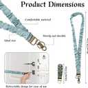 3 x Penitue Stretchy Lanyard & Wrist Strap, Scrunchie Wristlet Keychain Durable Stretchy Key Chain Retractable Lanyard for ID Badges and Stylish Wrist Strap Suitable for Women Nurse Teacher