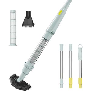 Lydsto S1 Lite Cordless Spa Hot Tub Vacuum Cleaner  90-Min Runtime, Powerful 20W Brushless Motor, Includes 3 Aluminum Poles, Lightweight Handheld Pool Vacuum to Clean Small Debris Types, Silver