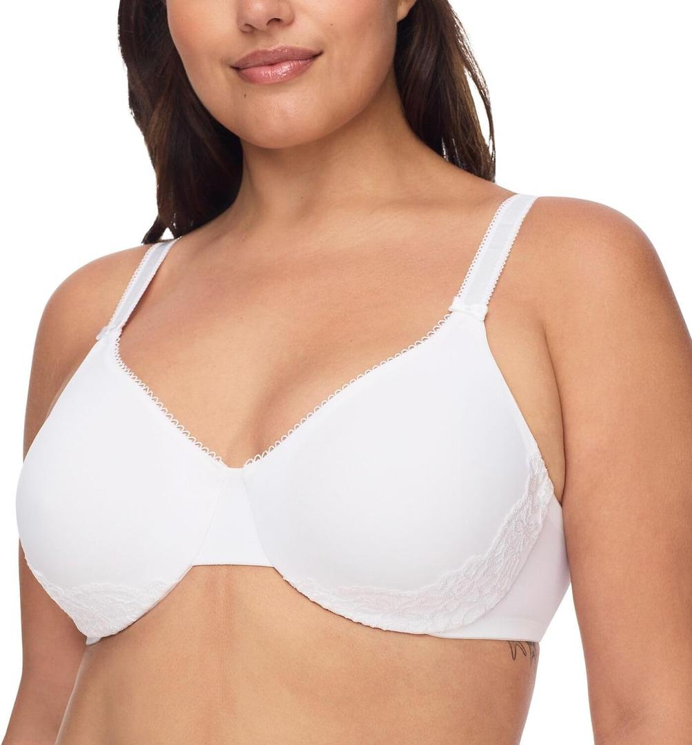 Olga Womens Plus Size Luxury Lift Underwire Bra (38D, White)