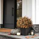 2 Set Artificial Boxwood Fall Topiary Ball Tree for Porch (Autumn Orange)