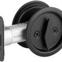 335-514 Round Privacy Pocket Door Lock Iron Black Finish