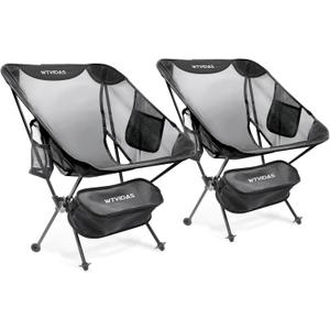 Camping Beach Chairs 2 Pack,Compact Backpacking Chairs,Full Breathable Mesh,Ultralight Aluminum Camp Chairs for Backpacking Fishing Picnic Beach