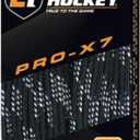 Elite Hockey PRO-X7 Wide Molded Tip Cotton Hockey Skate Laces (Color, Size Choice) (84", Black)