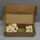 Floroom Ranunculus Artificial Flowers 18 Pcs Champagne Faux Silk Mini Ranunculus Bulk Fake Wedding Filler Flowers for DIY Cream Bouquets, Centerpieces, Bridal Shower Decorations & Arrangements