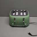 Mueller Retro Toaster 4 Slice with Extra Wide Slots Bagel, Defrost, and Cancel Function, 6 Browning Levels, Dual Independent Controls, Removable Crumb Tray and High Lift Levers, Sage Green