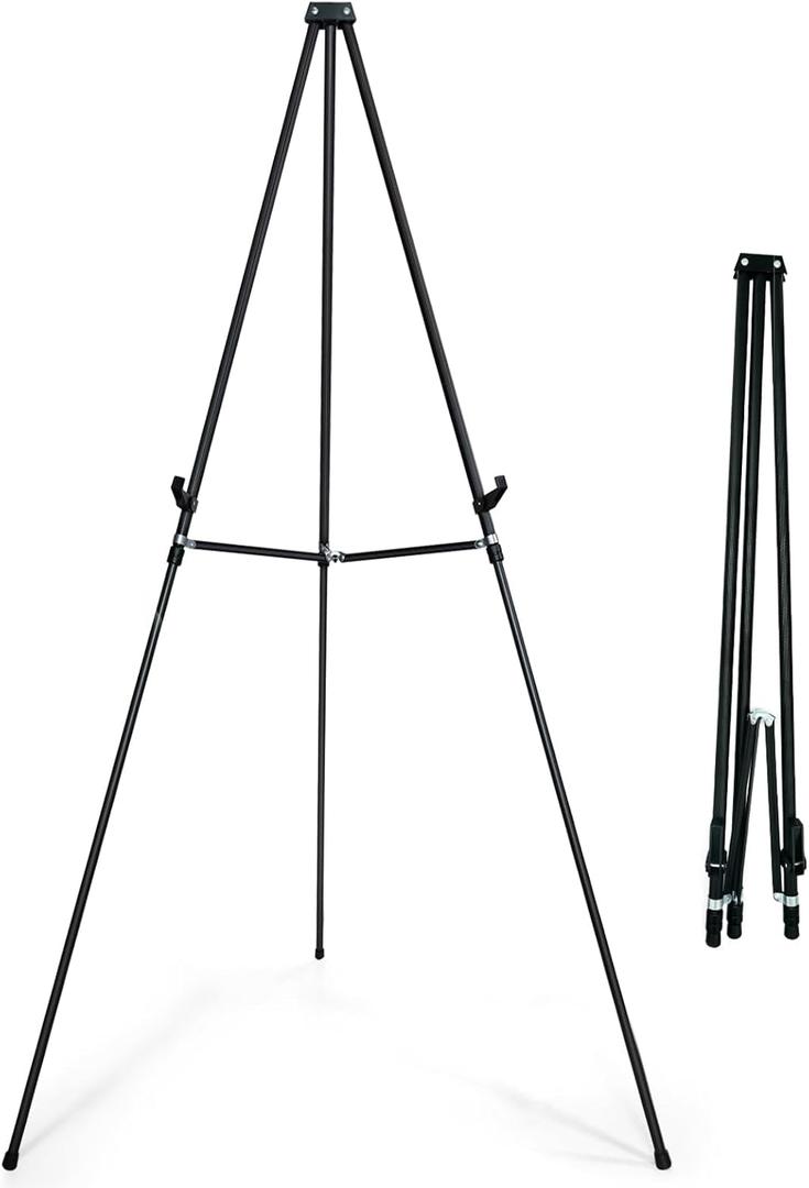 Falling in Art 70" Adjustable Aluminum Display Easel Stand, Versatile Tripod Easel for Artistic Presentations Stand, Lightweight and Sturdy for Art Shows, Exhibitions, and Studios, Holds 20 lbs