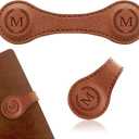 Handmade Personalized Leather Magnetic Bookmark - Custom Initial Letter Design with 26 Alphabet Choices - Durable Bookmark for Readers, Book Lovers, Women & Kids (1Pcs Brown)