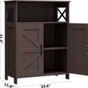 Homhedy Farmhouse Bathroom Storage Cabinet with Doors, Small Floor Cabinet, 11.8"D x 23.6"W x 31.5"H