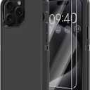 Annymall for iPhone 15 Pro Max Case with 2 Screen Protector,Shockproof Drop Protection Full Body Heavy Duty 3-Layer Military Rugged Durable Phone Cover for Apple iPhone 15 Pro Max 6.7" (Black)