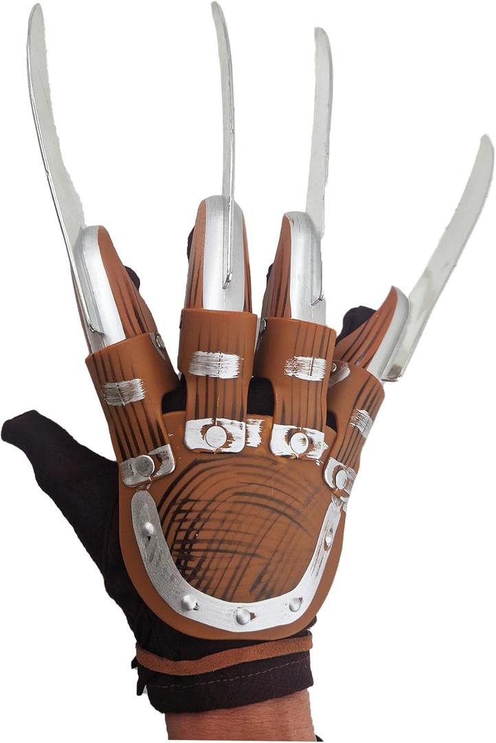Freddy Claw Glove for Adults and Teens, Halloween Horror Costume Prop, Scary Movie Cosplay Accessory (One Size)