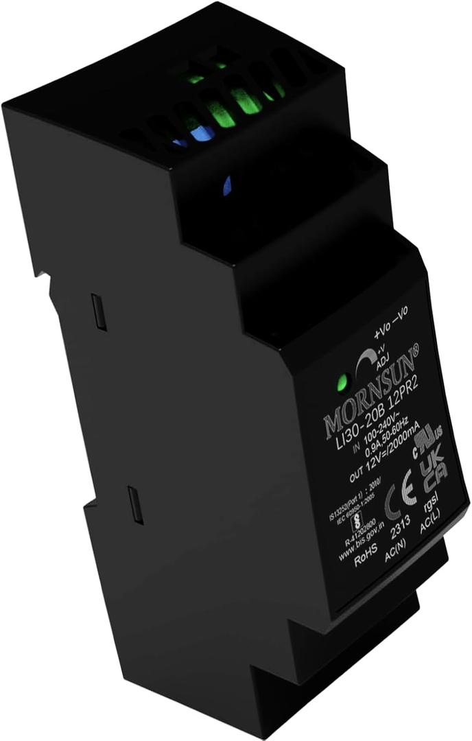 24W 12V 2A DIN Rail Power Supply, 4SU Output, Embedded Active PFC,Voltage Regulated AC-DC Power Supply DIN Rail Mount