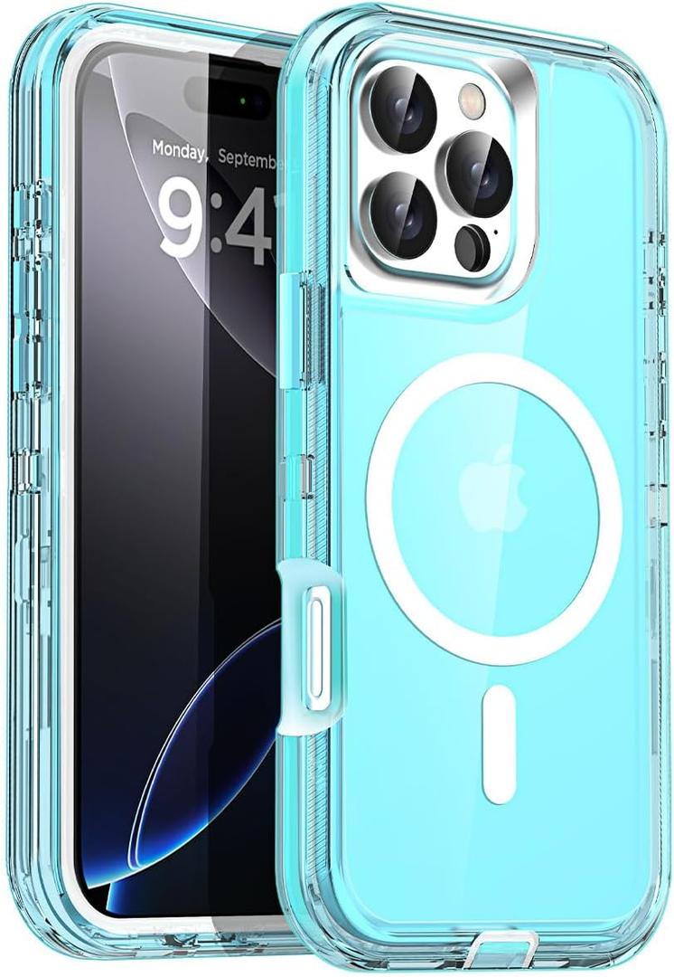 AICase for iPhone 16 Pro Case Clear Compatible with MagSafe 3 in 1 Heavy Duty Drop Protection Full Body Rugged Shockproof/Dust Proof 3-Layer Military Protective Tough Durable Cover 6.3"_3