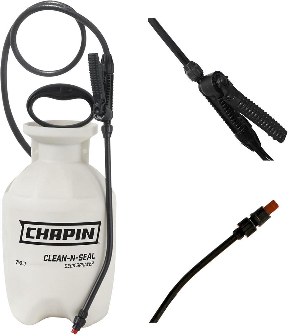 Chapin International 25010 1-Gallon Clean 'N Seal Poly Deck Sprayer for Deck Cleaners and Transparent Stains and Sealers, 1-Gallon, 1 Sprayer/Package