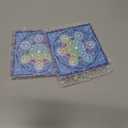 2 x Ceramic Coasters with Mandala Designs with Cork Backing for Hot & Cold Beverages Protects Surfaces from Water Rings & Heat Marks Mind Body & Soul by Mandala Arts Sri Yantra