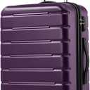 Coolife Luggage Suitcase Carry-on Spinner TSA Lock USB Port Expandable (only 28’’) Lightweight Hardside Luggage (Purple, L(28in))