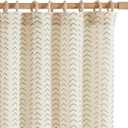 Jinchan Linen Boho Curtains for Living Room Semi Sheer Curtains for Bedroom 63 Inches Long Herringbone Printed Farmhouse Drapes, Rod Pocket Window Treatment Curtain Set of 2 Panels Green on Linen