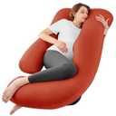 Sasttie Pregnancy Pillows for Sleeping, U Shaped Cooling Full Body Pillow with Removable Cover, Pregnant Women Must Haves, Maternity Essential, Beige (57 Inch)