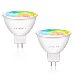 LEDEPLY Zigbee MR16 LED Smart Bulb, Hub Required, Compatible with Phi*Lip*s Hu*e*, Alexa, Google, & ConBee, 5W =50W, GU5.3, Dimmable, AC/DC 12V, Color Changing & Tunable White, 2-Pack