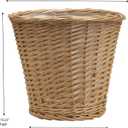 Household Essentials Willow Wicker Waste Basket, Medium, Handwoven with Built-in Plastic Liner, Durable and Attractive Weave, Tapered Design, Compact, Easy to Clean, Natural