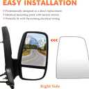 Passenger Right Side Upper Rearview Convex Heated Mirror Glass With Rear Holder Fits for 2015-2022 Ford Transit-150 250 350 HD for CK4Z17K707B CK4Z17K707D