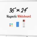 Sweetcrispy Magnetic Dry Erase Board, 36 X 24 Inches Whiteboard for Home Office School, Silver Reinforced Aluminum Frame,1 Dry Eraser & 2 Dry Erase Markers & 4 Magnetic Pins