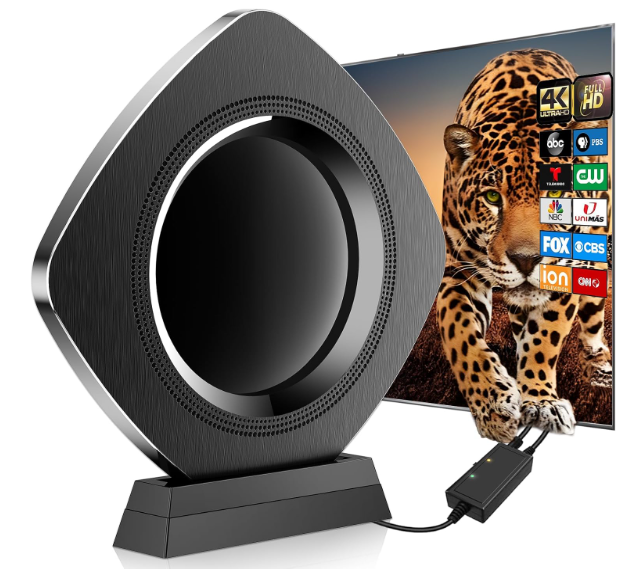 Strongest Indoor TV Antenna Up 3200+ Miles Range, 2026 Best Digital Antenna for Smart TV Outdoor, Amplified HDTV Antenna Local Channels with Amplifier Signal Booster 38ft CableSupport 8K 4K 1080p