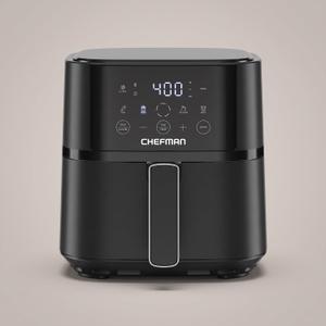 Chefman Air Fryer – 4 QT Compact Airfryer for Quick & Easy Meals in Minutes, Features Hi-Fry Technology for Extra Crisp, Touchscreen Controls with 4 Presets, Nonstick & Dishwasher Safe Basket - Black