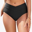 Women V Cut Full Coverage Bikini Bottom - High Wa, Size -S